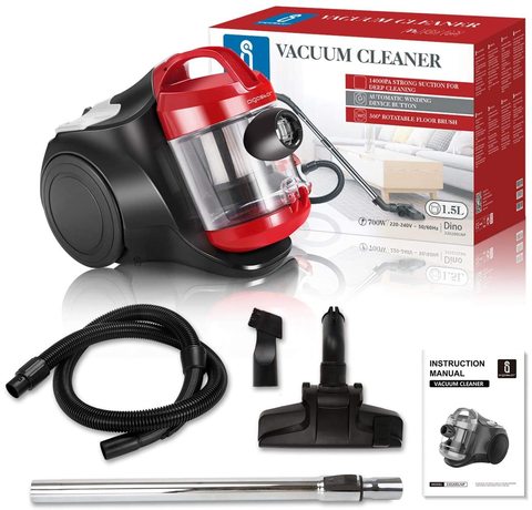 Aigostar Cylinder Vacuum Cleaner with its accessories/attachments.