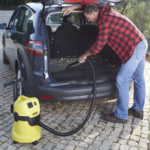 Karcher WD3P Wet and Dry Vacuum in use.