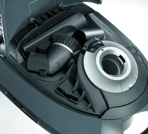 Miele Complete C2 Excellence PowerLine Vacuum Cleaner's integrated attachments.