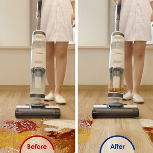 Tineco iFLOOR3 Wet and Dry Vacuum Cleaner before and after use.